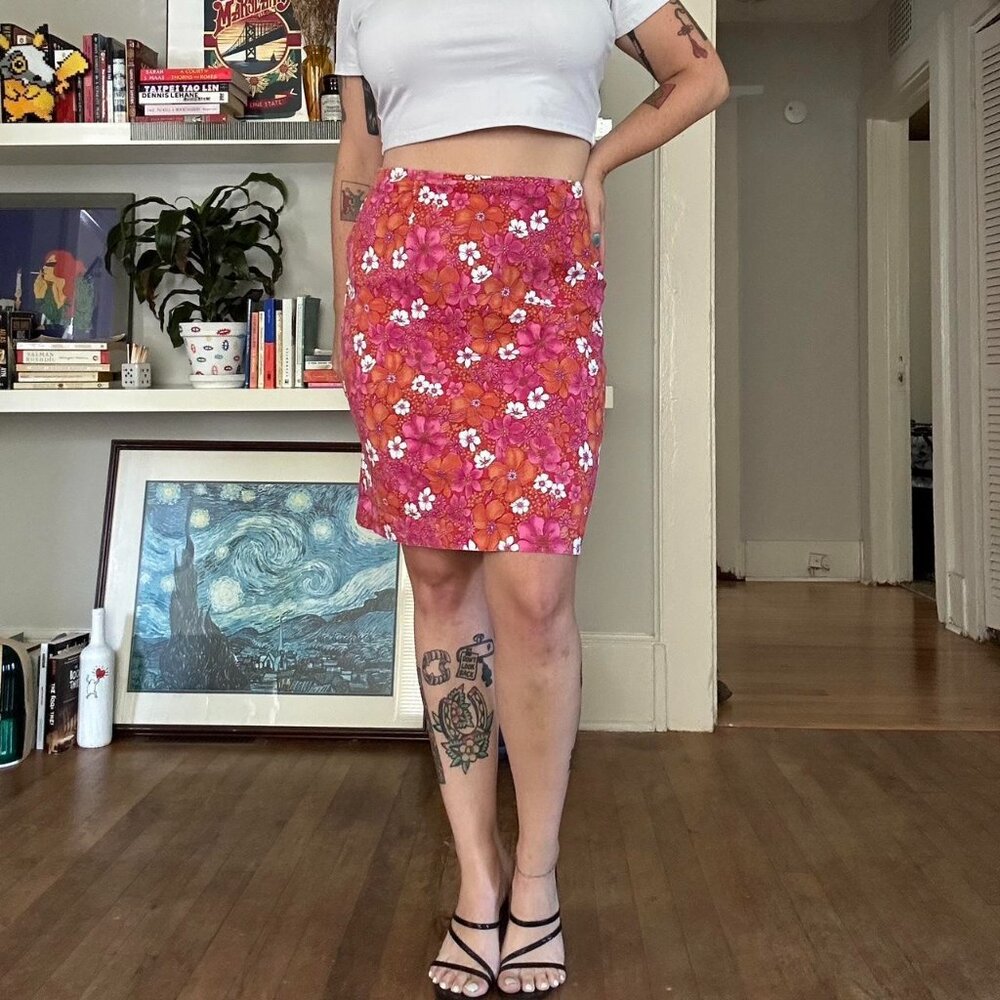 00's printed miniskirt